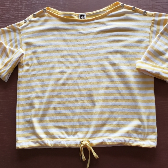Anne Klein XL Yellow Striped Top - Picture 1 of 7